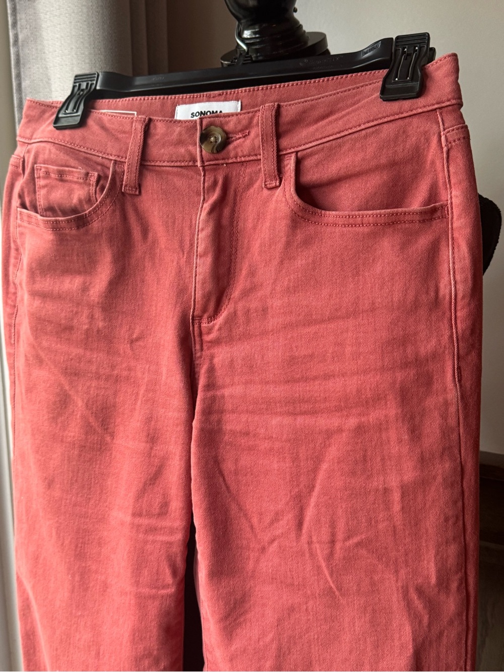 Sonoma Coral Pink Cropped Wide-Leg Jeans 4 - Picture 2 of 6